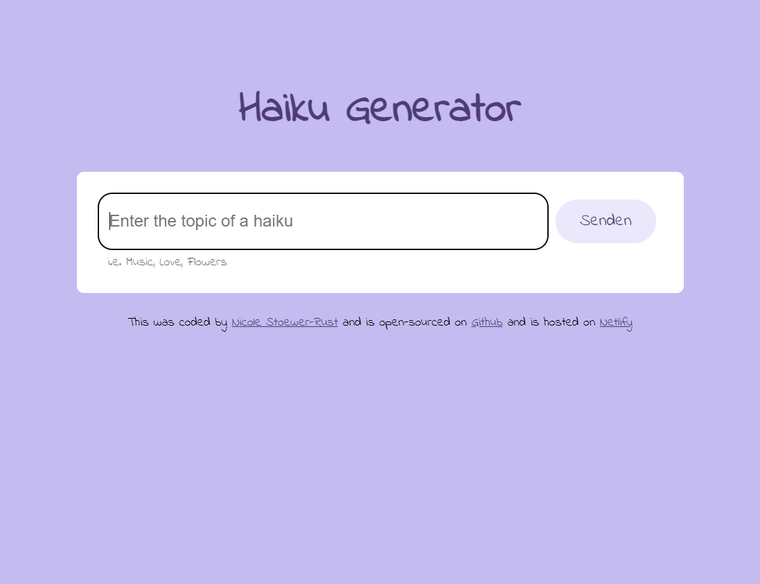 Preview of Haiku Generator